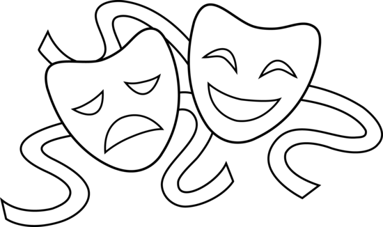 Drama Mask Clipart - Draw The Drama Symbol (550x326)