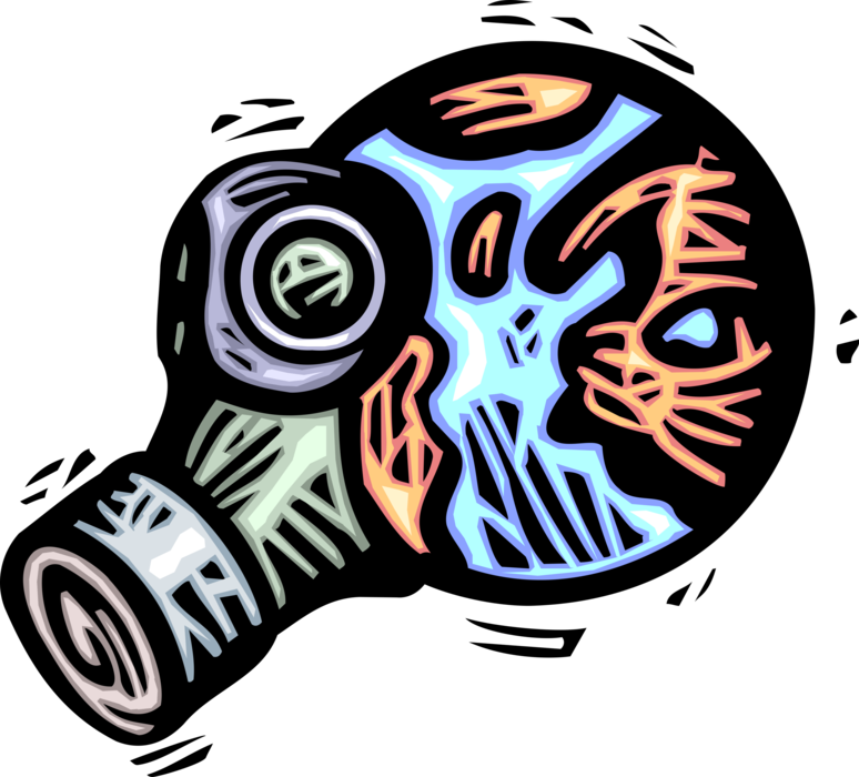 Vector Illustration Of Planet Earth With Gas Mask To - Vector Illustration Of Planet Earth With Gas Mask To (774x700)