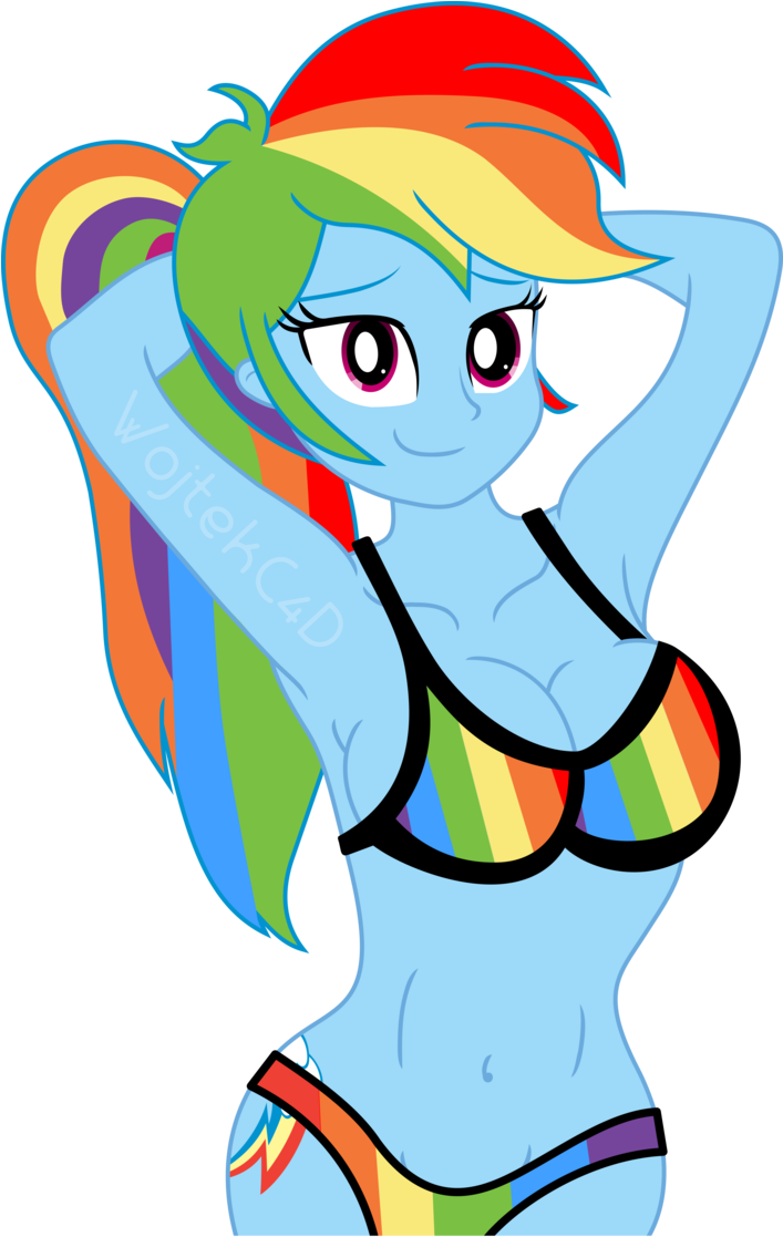 Rainbow Dash In Bikini By Wojtekc4d - Rainbow Dash In A Bikini (706x1131)