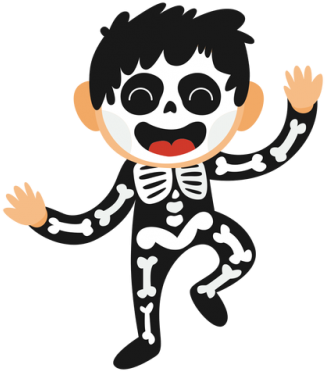 Skeleton Kid Halloween Costume Transparent Png Png - Halloween Png (400x400)