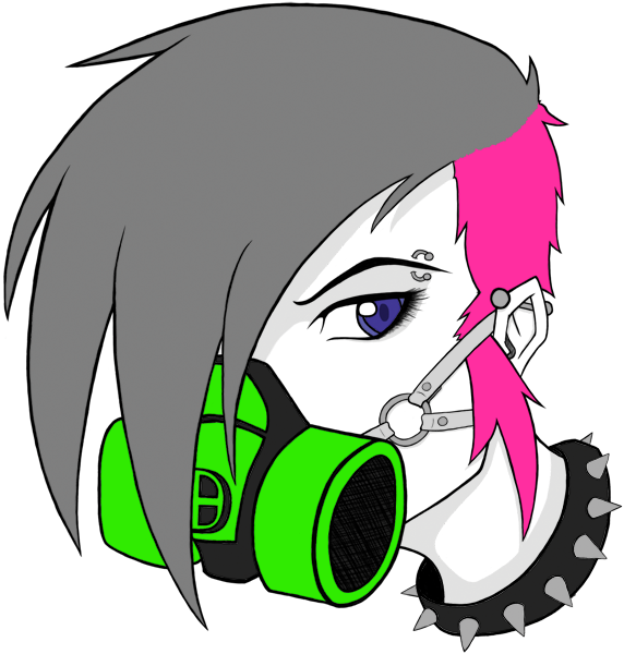 Gas Mask Girl By Wraithdragon - Gas Mask Anime Drawing (572x600)