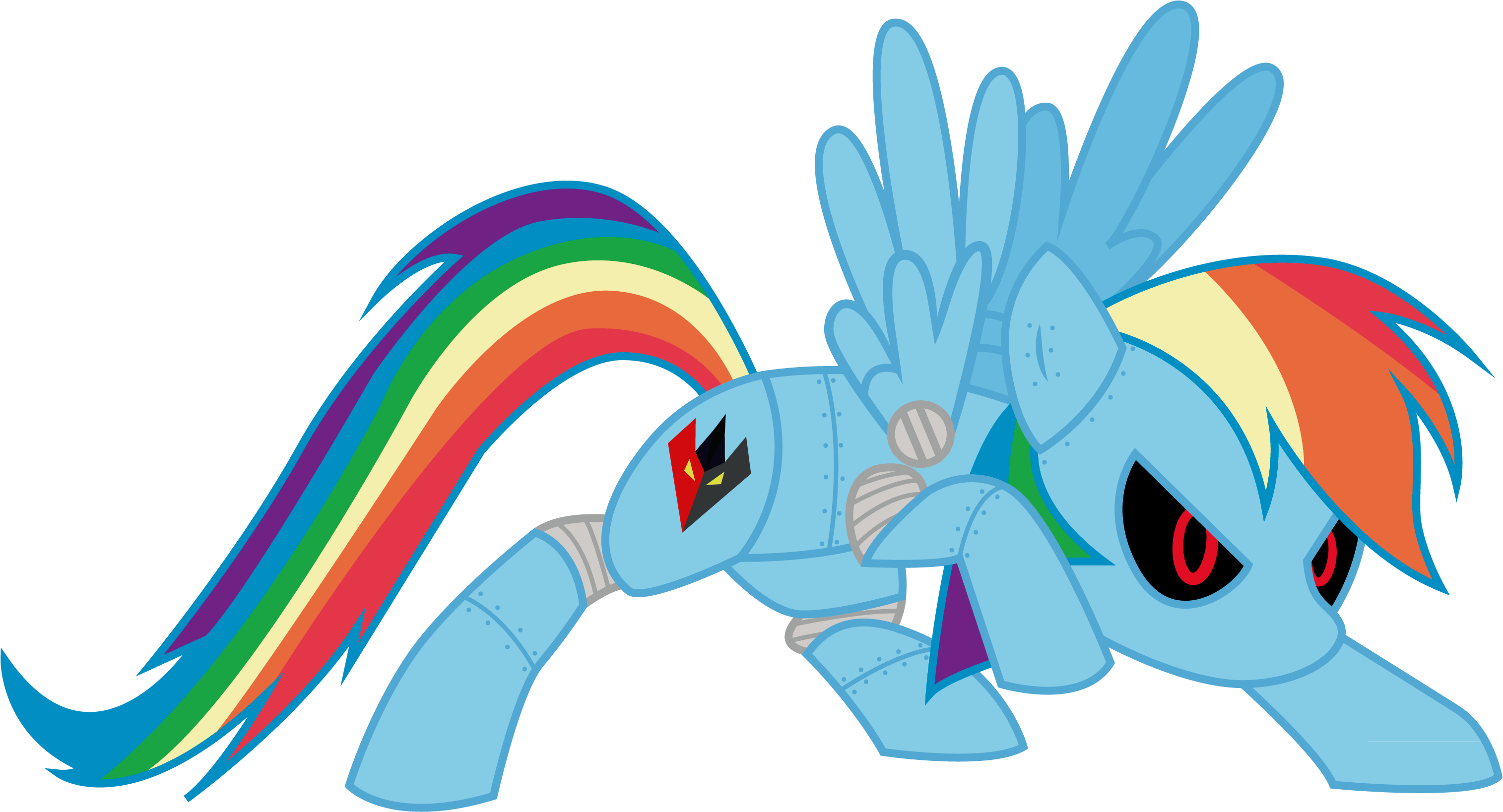Mecha Rainbow Dash Aka Metal Dash By Frankleonhart - My Little Pony Rainbow Dash (3256x1792)