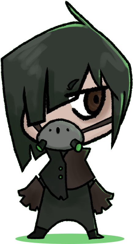 Gas Mask Chibi By Annehairball - Gas Mask Chibi Characters (706x874)