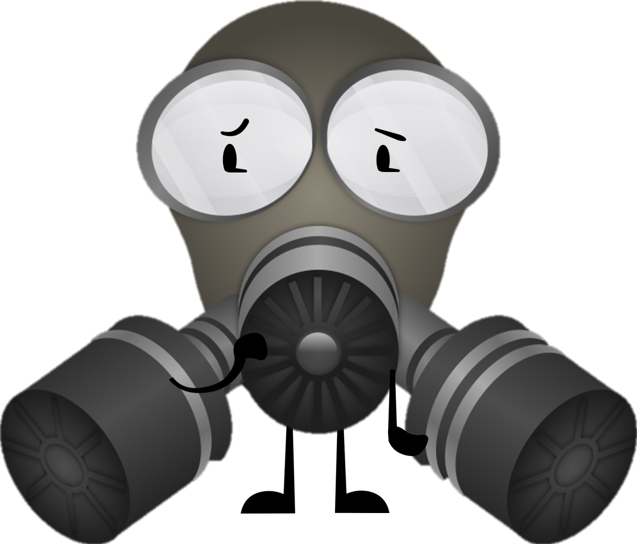 Updated Gas Mask Pose - Gas Mask Shower Curtain (1297x1107)