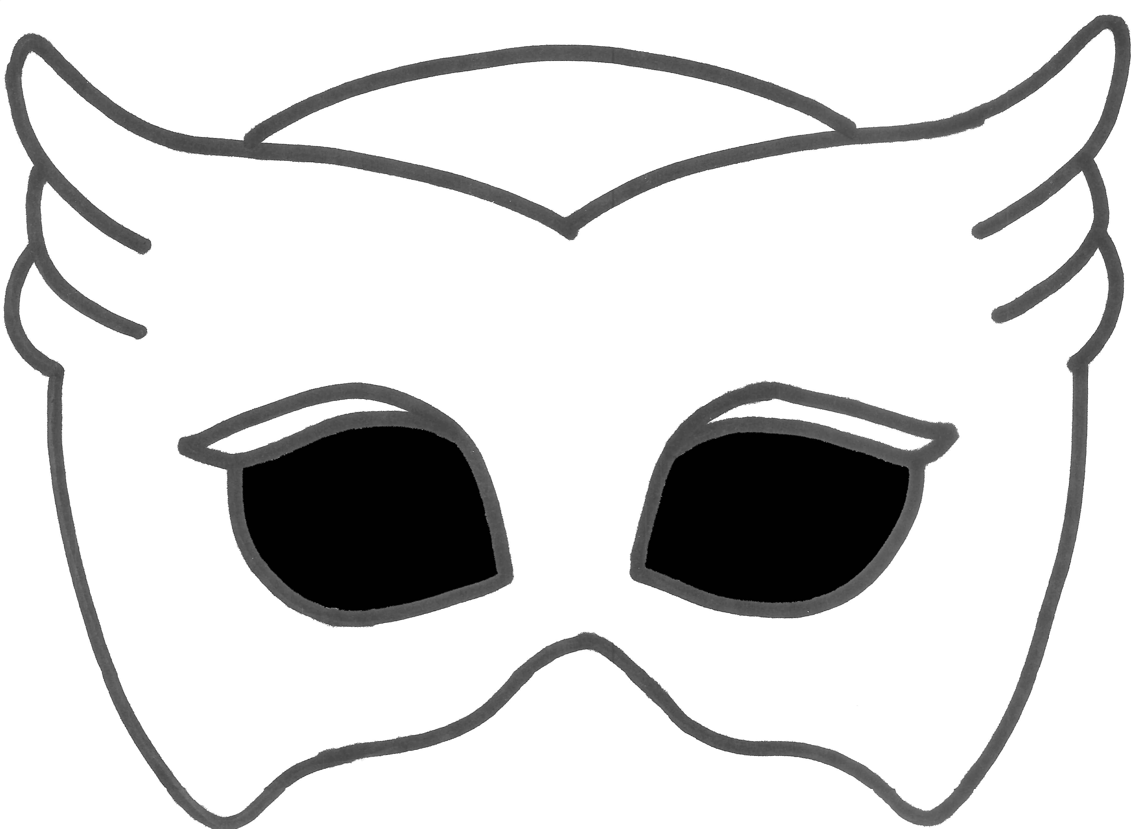 Printable Owlette Mask With Transparent Background - Owlette Mask Coloring Page (4520x3281)