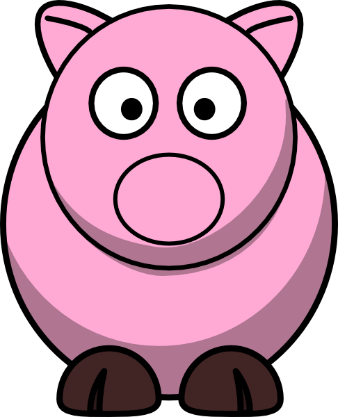 Weird Pig Clip Art At Clker - Farm Animals Cartoon Clipart (486x600)