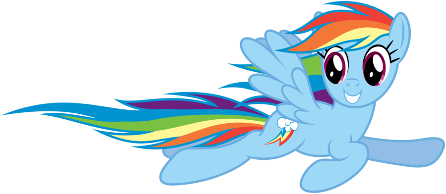 Rainbow Dash Flying By By Stabzor - My Little Pony Rainbow Dash Flying (900x392)