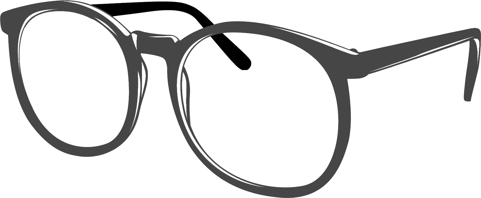 Eye Glasses Clipart - Glasses Transparent Clip Art (1670x687)