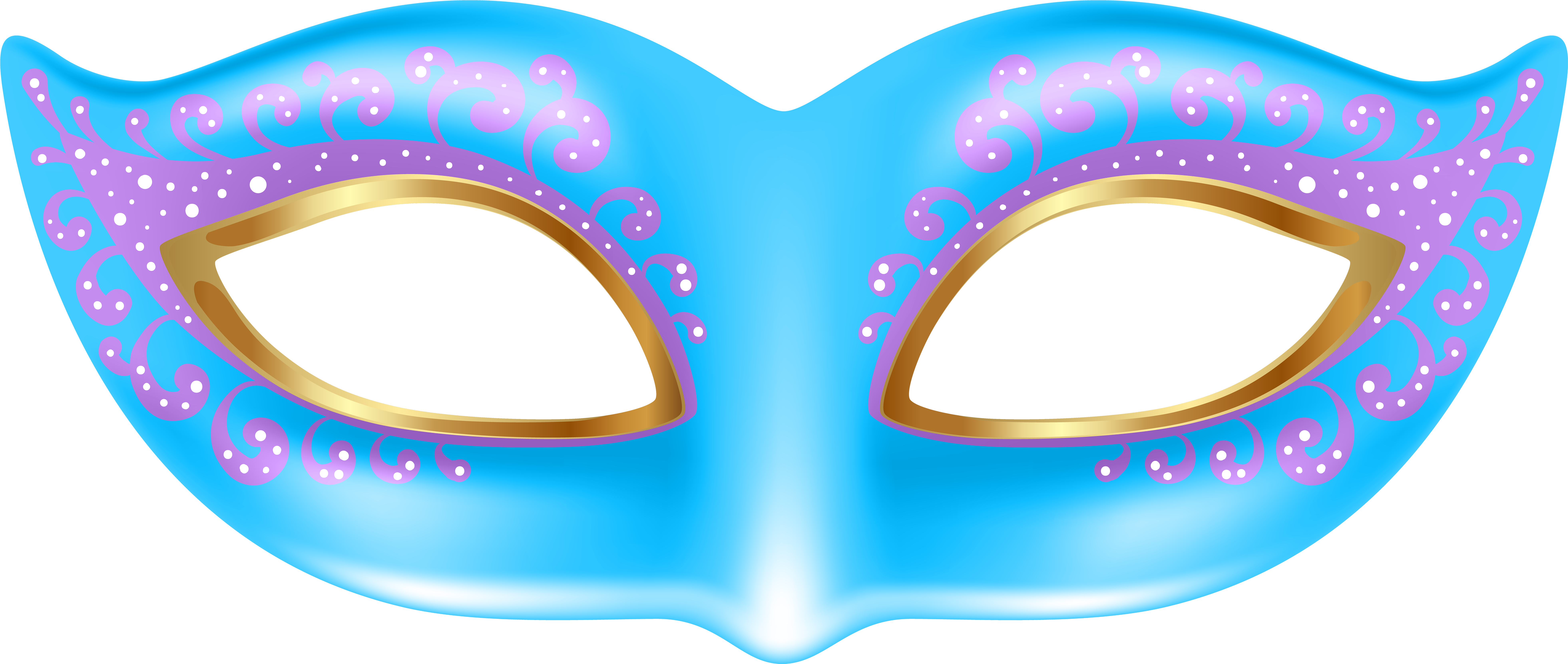 Blue Mask Transparent Png Clip Art Image - Blue Mask Clipart (8000x3477)