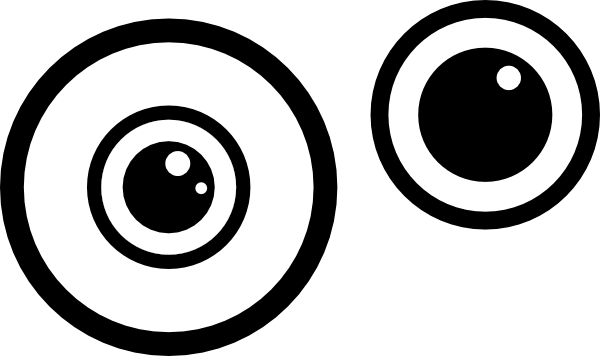 Eyes Clipart Black And White - Monster Eye Clipart (600x356)