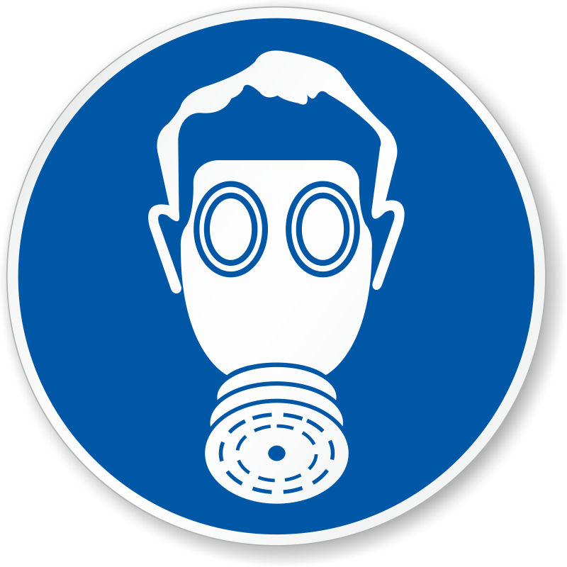 Wear Breathing Apparatus Military Hazard Symbol Label - Wear Breathing Apparatus Sign (800x800)