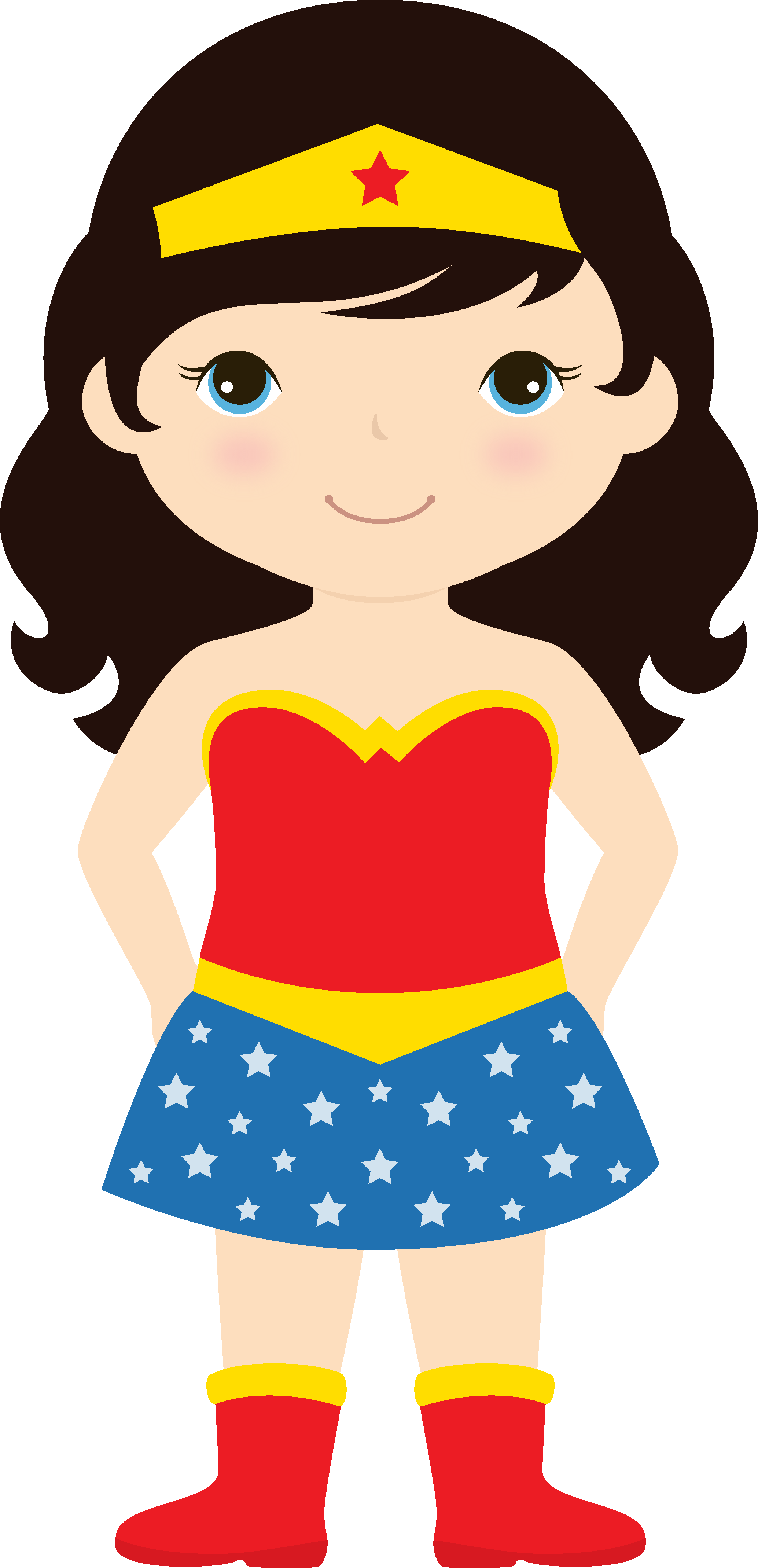 Super Heróis * Vilões - Mulher Maravilha Desenho Png Cute (2068x4277)
