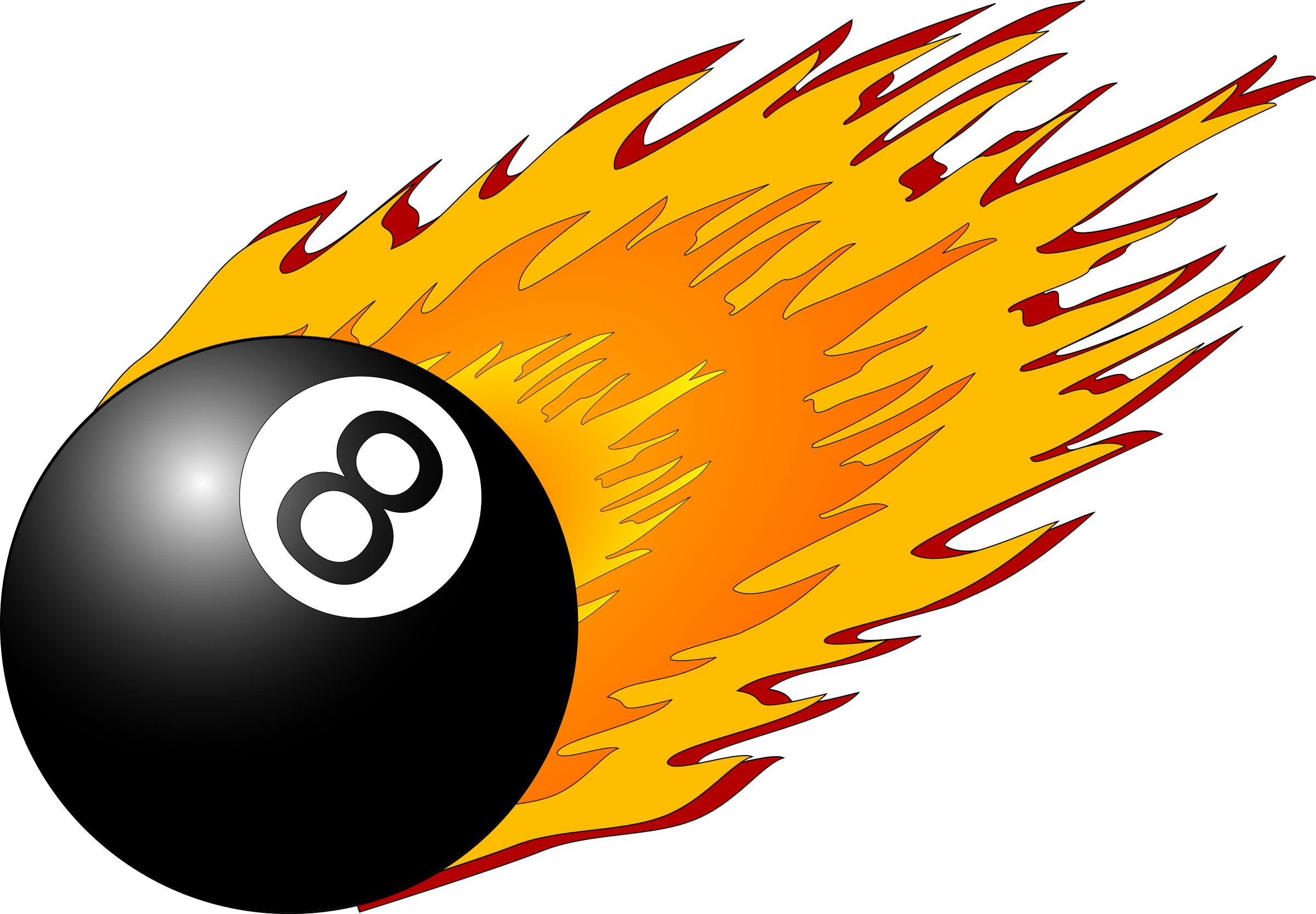 8 Ball Pool Mod Hack Apk V3 - Flames Clip Art (2400x1667)
