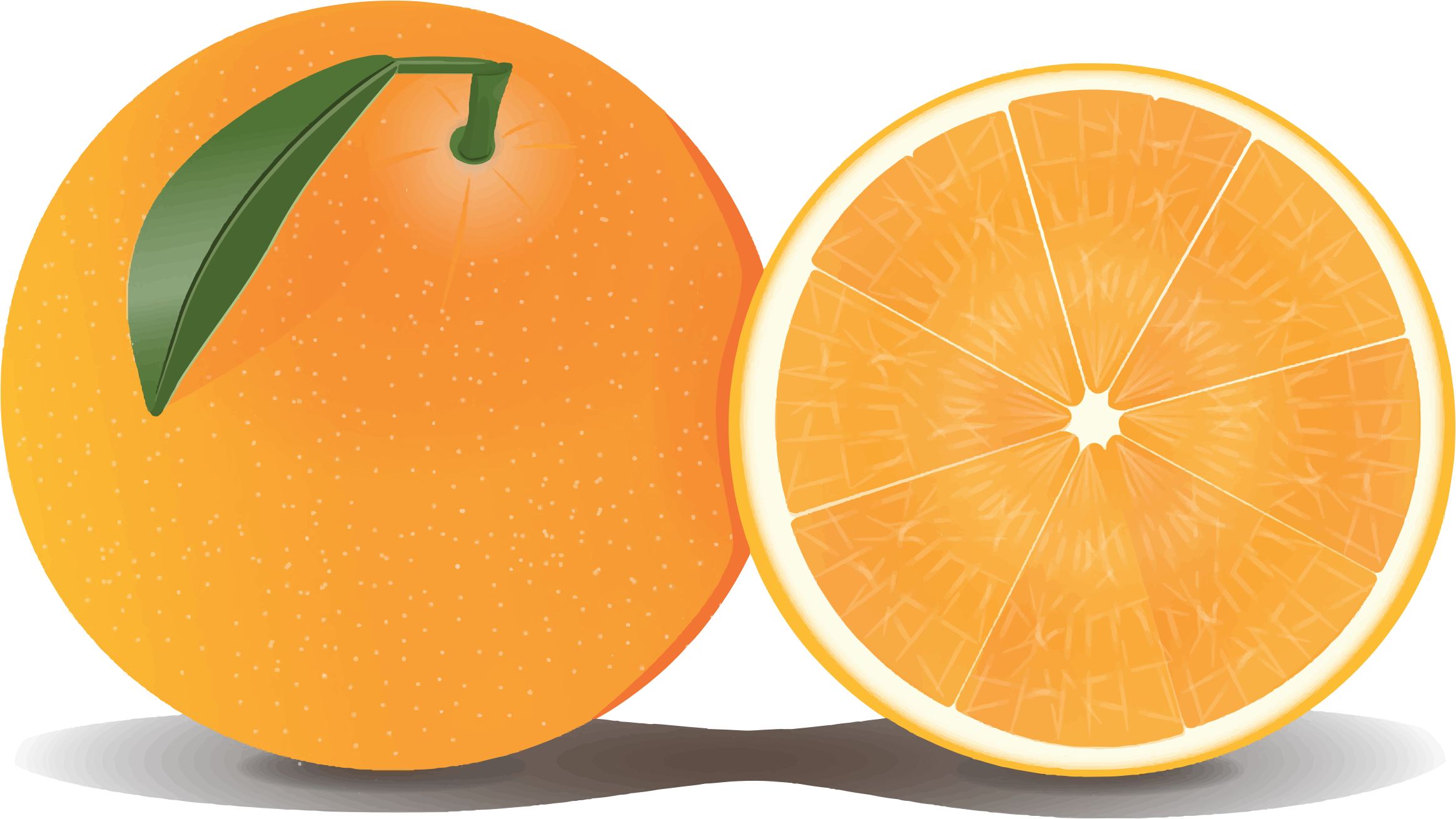 Free Whole U0026amp Half Orange Clip Art - Orange Clipart (2328x1310)
