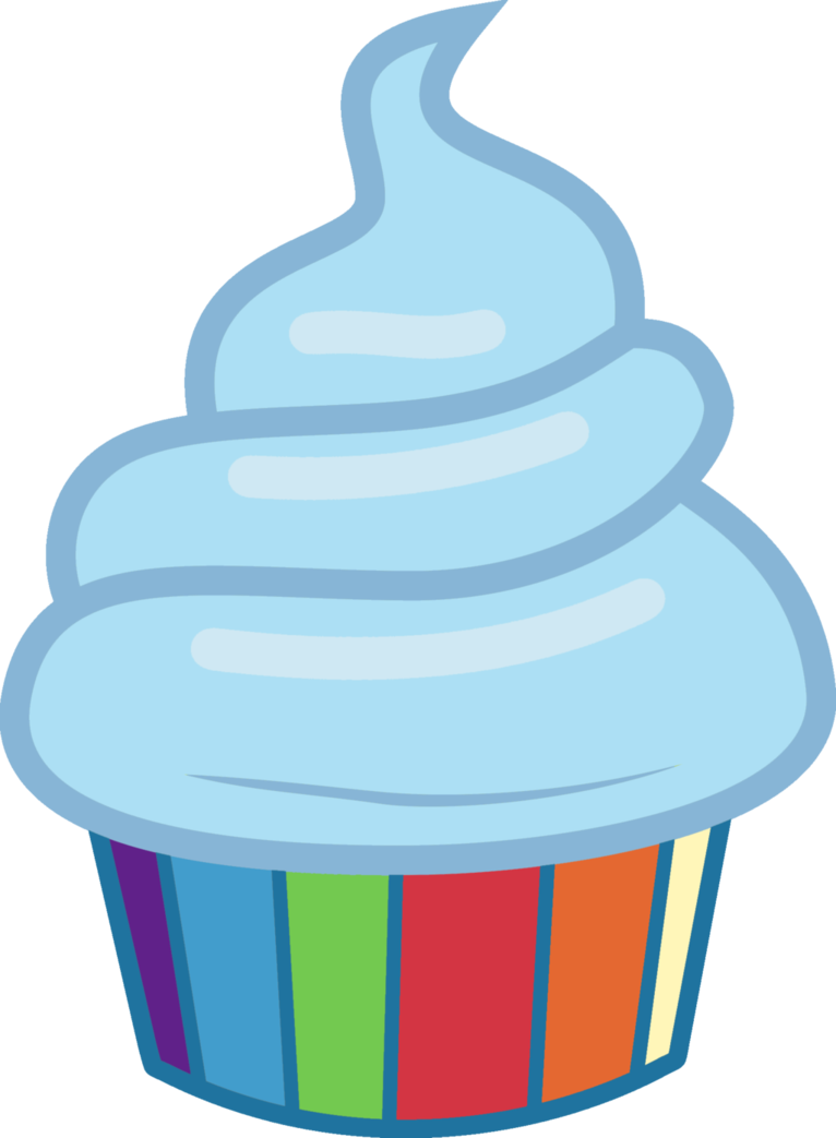 Rainbow Dash Cupcake By Magicdog93 - Transparent Background Cupcake Clip Art (766x1043)