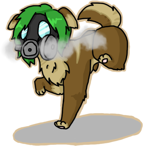 Gas Mask Wolf By Wrennpenn - Cartoon (500x500)