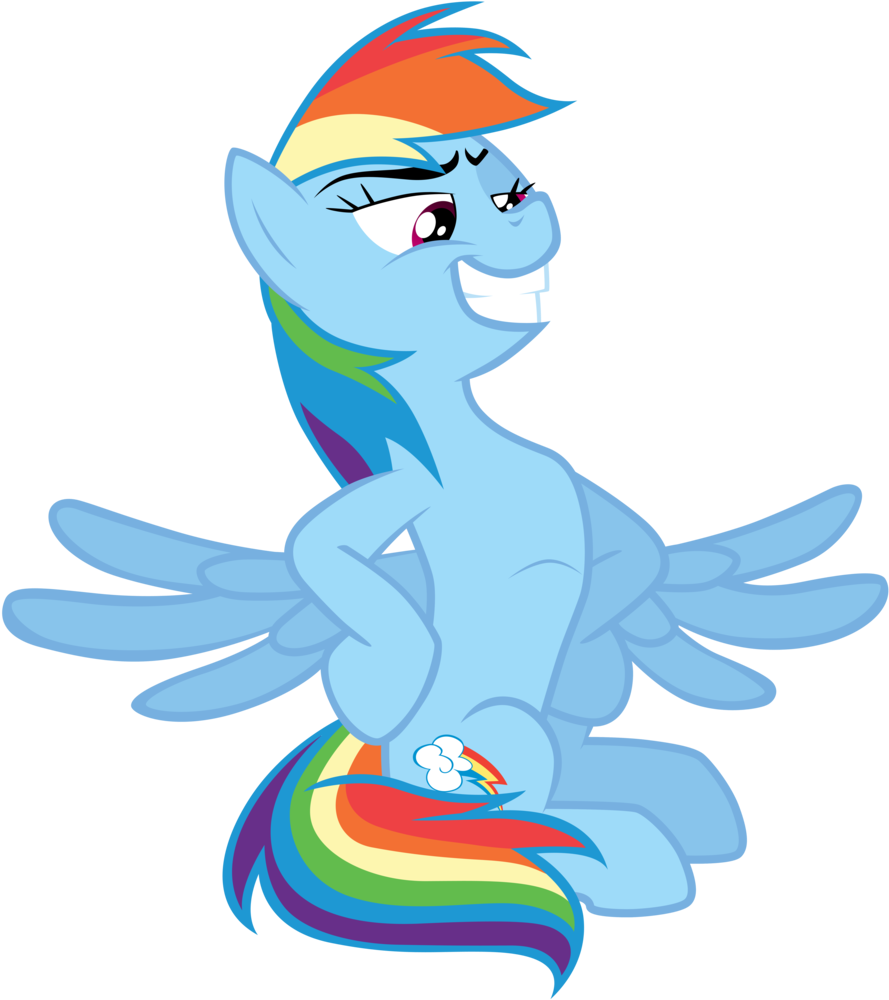 Rainbow Dash Spreads Her Wings And Grins By Tardifice - Cartoon (931x1024)