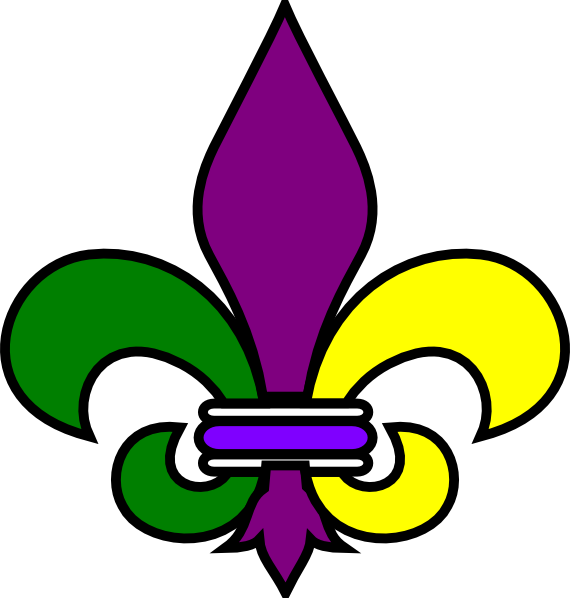 Mardi Gras Clip Art - New Orleans Fleur De Lis (570x598)