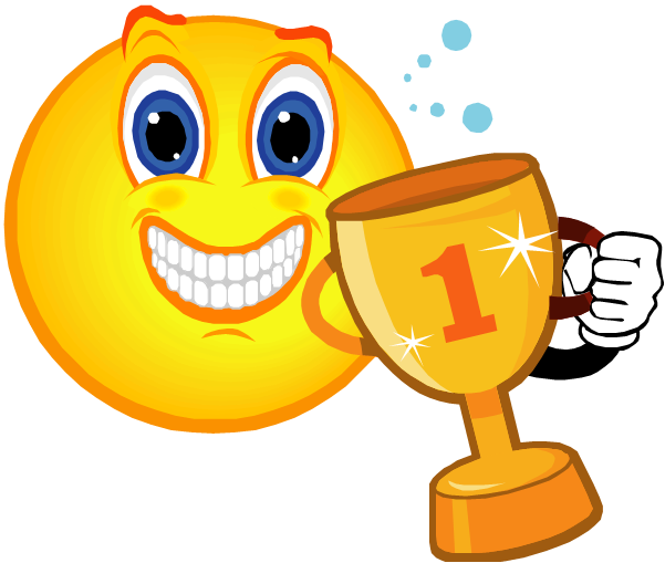 Good Job Trophy Clip Art On Good Job Smiley - Emoticon Campeon (601x509)