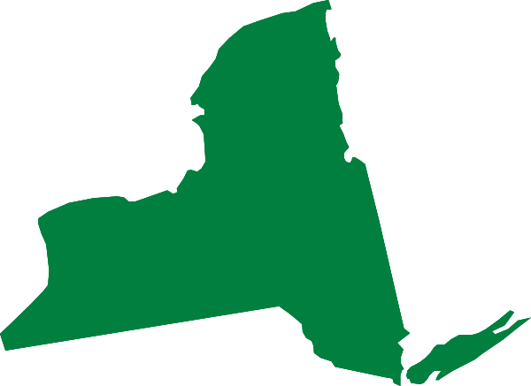 New York Clip Art - New York Map Green (600x437)