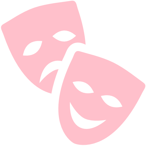 Pin Free Drama Masks Clipart - Theatre Masks Pink (512x512)