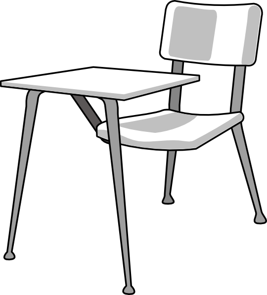 Furniture School Desk Clip Art - School Desk Drawing (540x595)