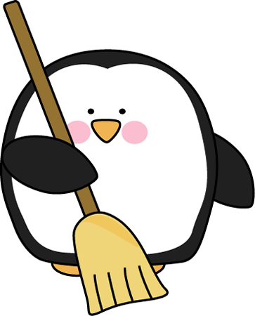 Penguin Classroom Sweeper - Sweepers Clipart (363x450)