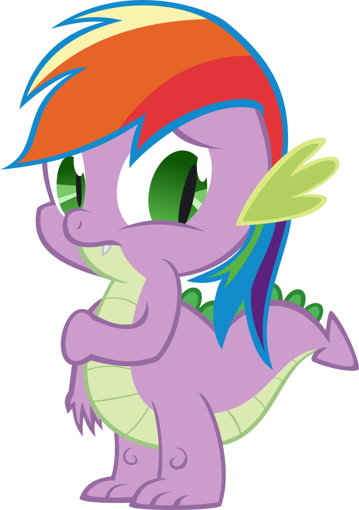 Spike Is Rainbow Dash By Kalleflaxx - Mlp Spike Is New Rainbow Dash (704x1000)