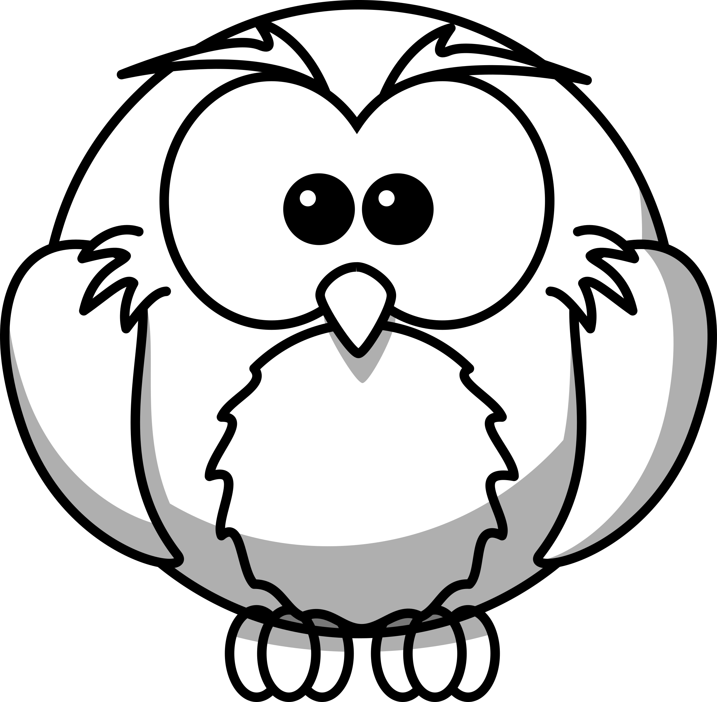 Modest Design Owl Line Clipart Art - Modest Design Owl Line Clipart Art (2400x2348)