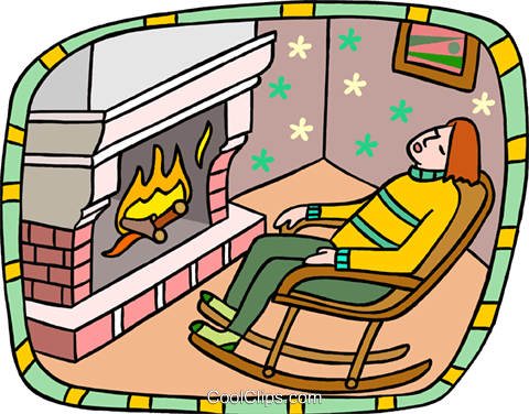 Sleeping In Rocking Chair Royalty Free Vector Clip - Cartoon (480x376)