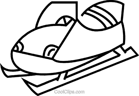 Snowmobile Royalty Free Vector Clip Art Illustration - Line Art (480x332)