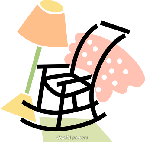 Rocking Chair With A Blanket And A Lamp Royalty Free - Rocking Chair (480x471)
