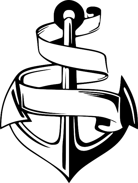 Anchor Nautical Symbol Emblem Banner - Anchor With Banner Png (482x640)