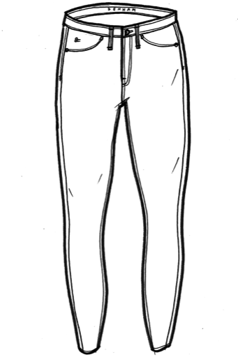 Clip Free Library Women Jeans Fit Guide - Women Jeans Drawing (341x512)