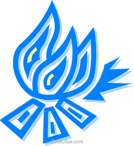 Campfire Royalty Free Vector Clip Art Illustration - Illustration (439x480)