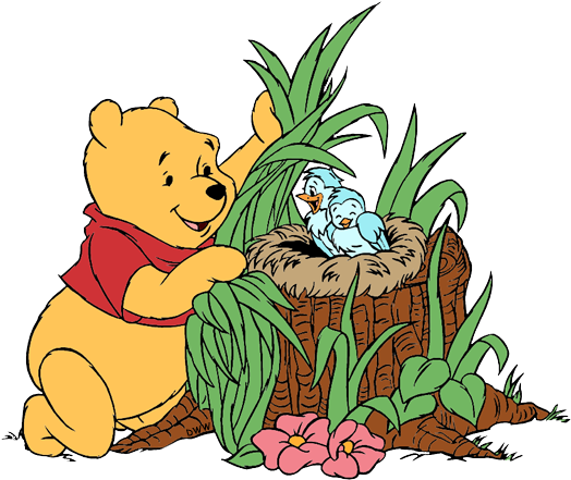 Clip Art Transparent Birds Nest Clipart - Winnie The Pooh Birds (546x449)