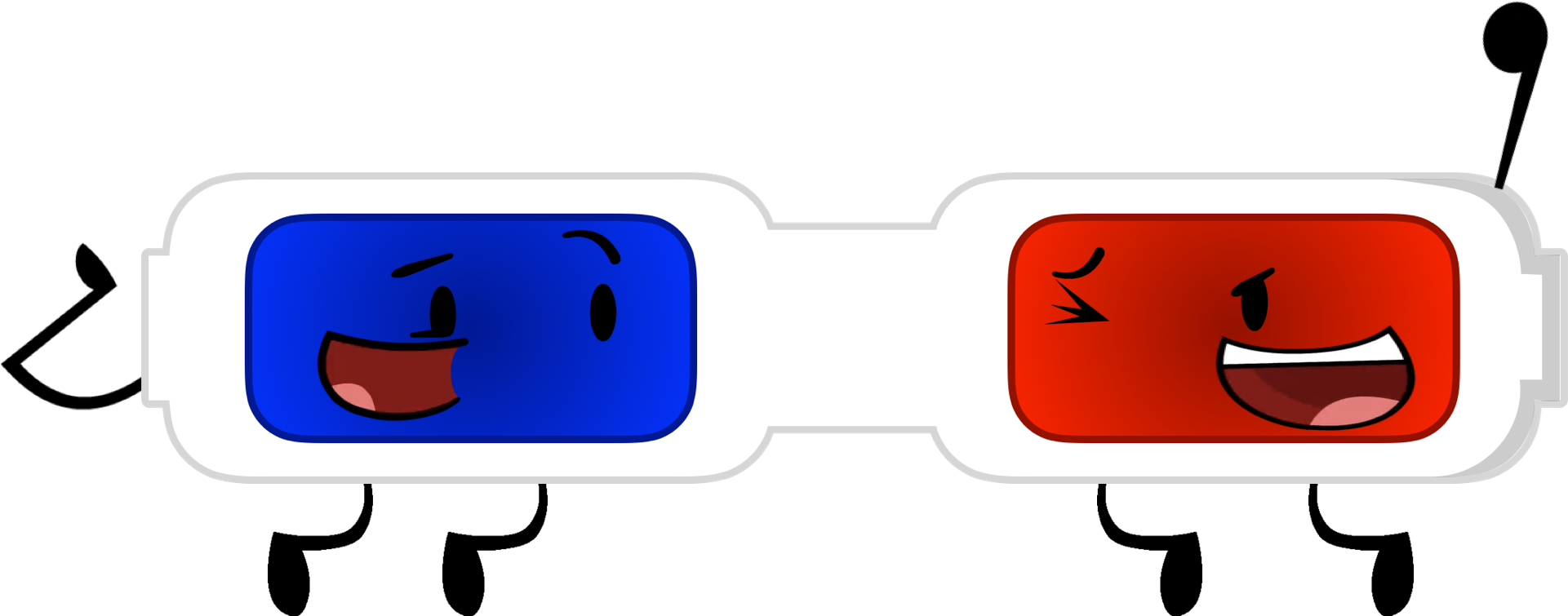 Glue Clipart Bfdi - Object Adversity 3d Glasses (1920x770)