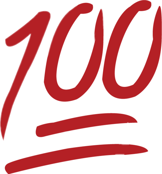 Hand Emoji Clipart 100 Percent - Emoji 100 (542x581)