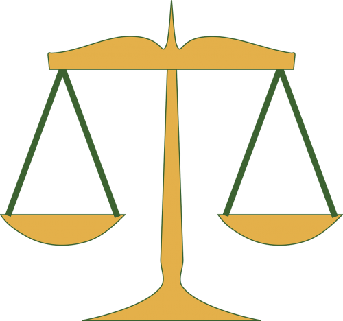 Of Justice,symbol,measure, - Judge Scale Clip Art (500x468)