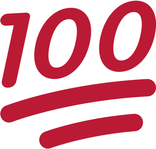 Hand Emoji Clipart 100 Percent - 100 Emoji Twitter (512x512)