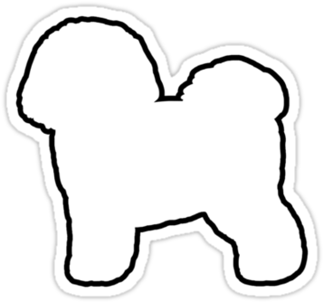 Bichon Frise Silhouette Waterproof Die-cut Sticker - Sticker (375x360)