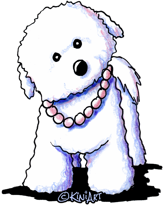 Bleed Area May Not Be Visible - Kiniart Bichon In Pearls Throw Blanket (600x685)