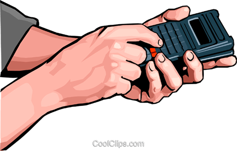Hands With Remote Royalty Free Vector Clip Art Illustration - Hands With Remote Royalty Free Vector Clip Art Illustration (480x305)