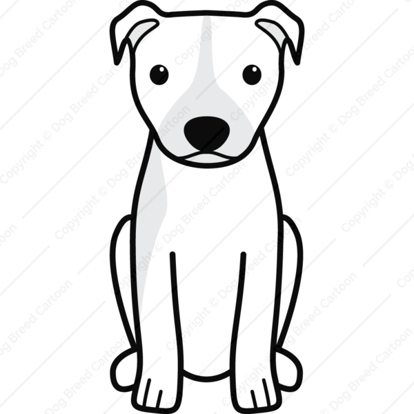 Cartoon White Dog - Cartoon Staffordshire Bull Terriers (600x600)