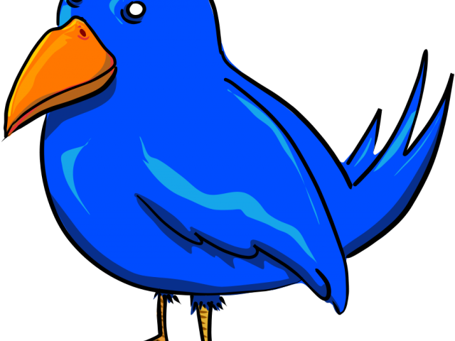 Head Clipart Blue Jay - Blue Cartoon Bird Shower Curtain (640x480)