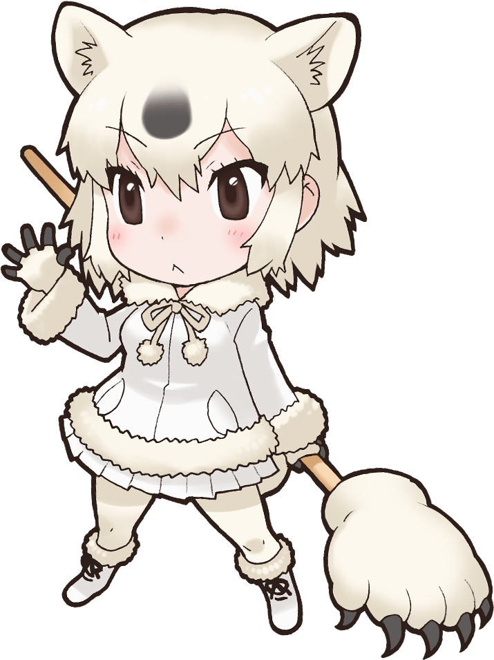 Clipart Winter Polar Bear - Kemono Friends Arctic Fox (715x955)