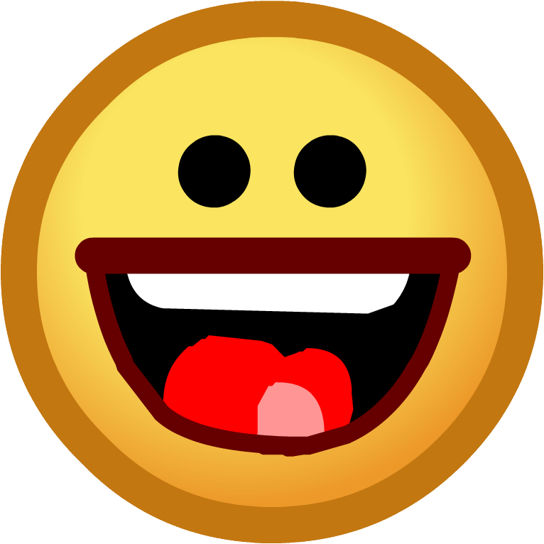 Old Laugh Emoticon - Club Penguin Smile Emote (766x766)