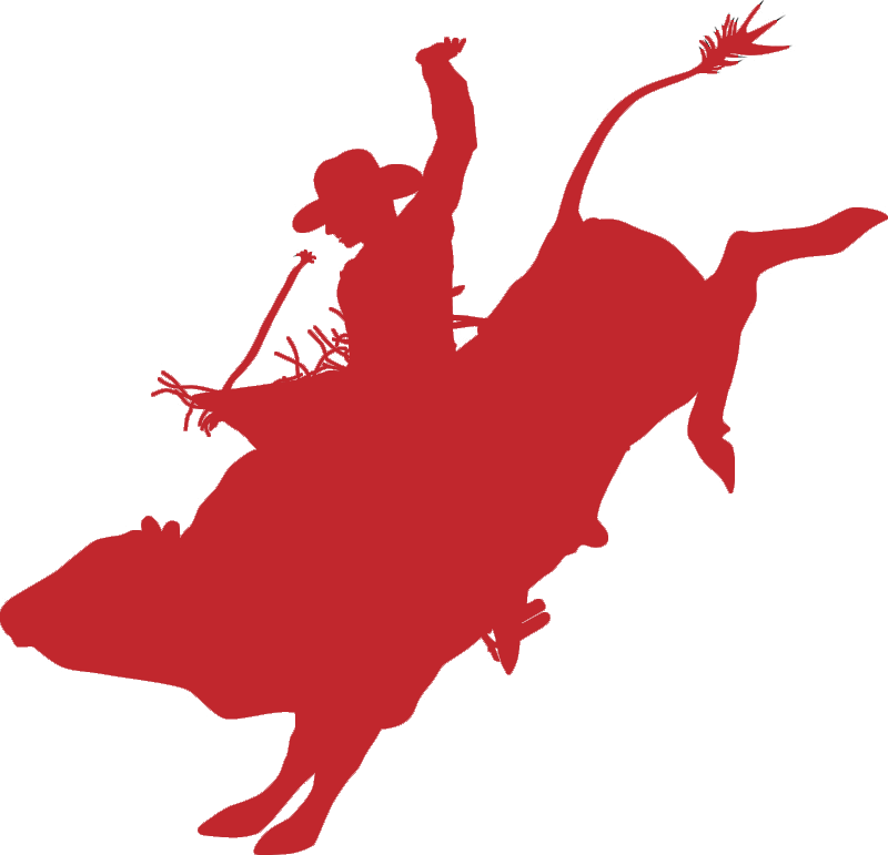 Riding School Fighting - Bucking Bull Silhouette (800x771)