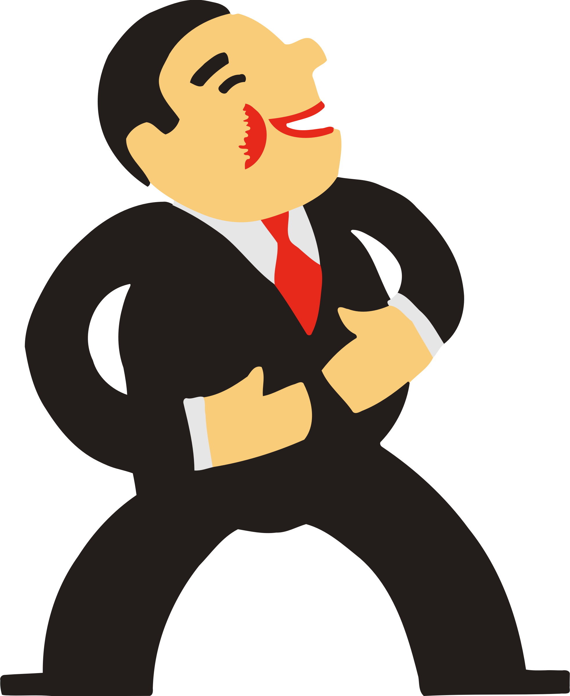 Laughing Man Big Image - Cartoon Man In Suit Transparent (1966x2400)