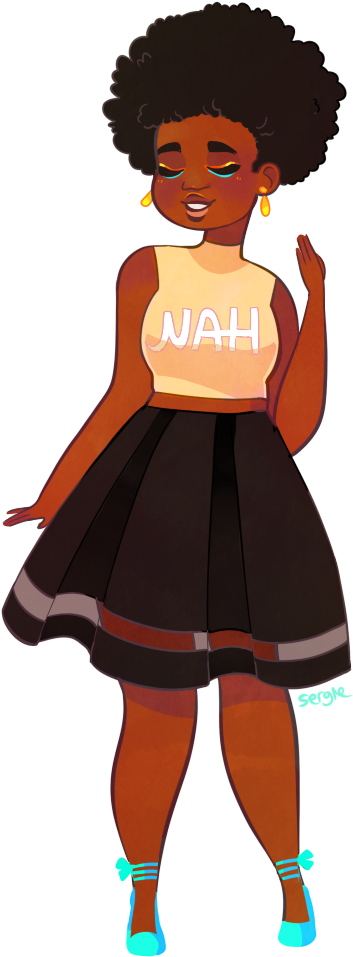 Clipart Freeuse Download A Cute And Super - Chica Negra Dibujo (474x1006)